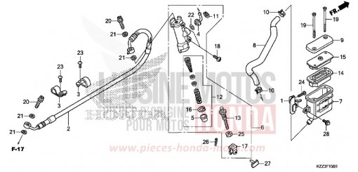 MAÎTRE-CYLINDRE DE FREIN ARRIÈRE CRF250LF de 2015